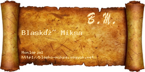 Blaskó Miksa névjegykártya